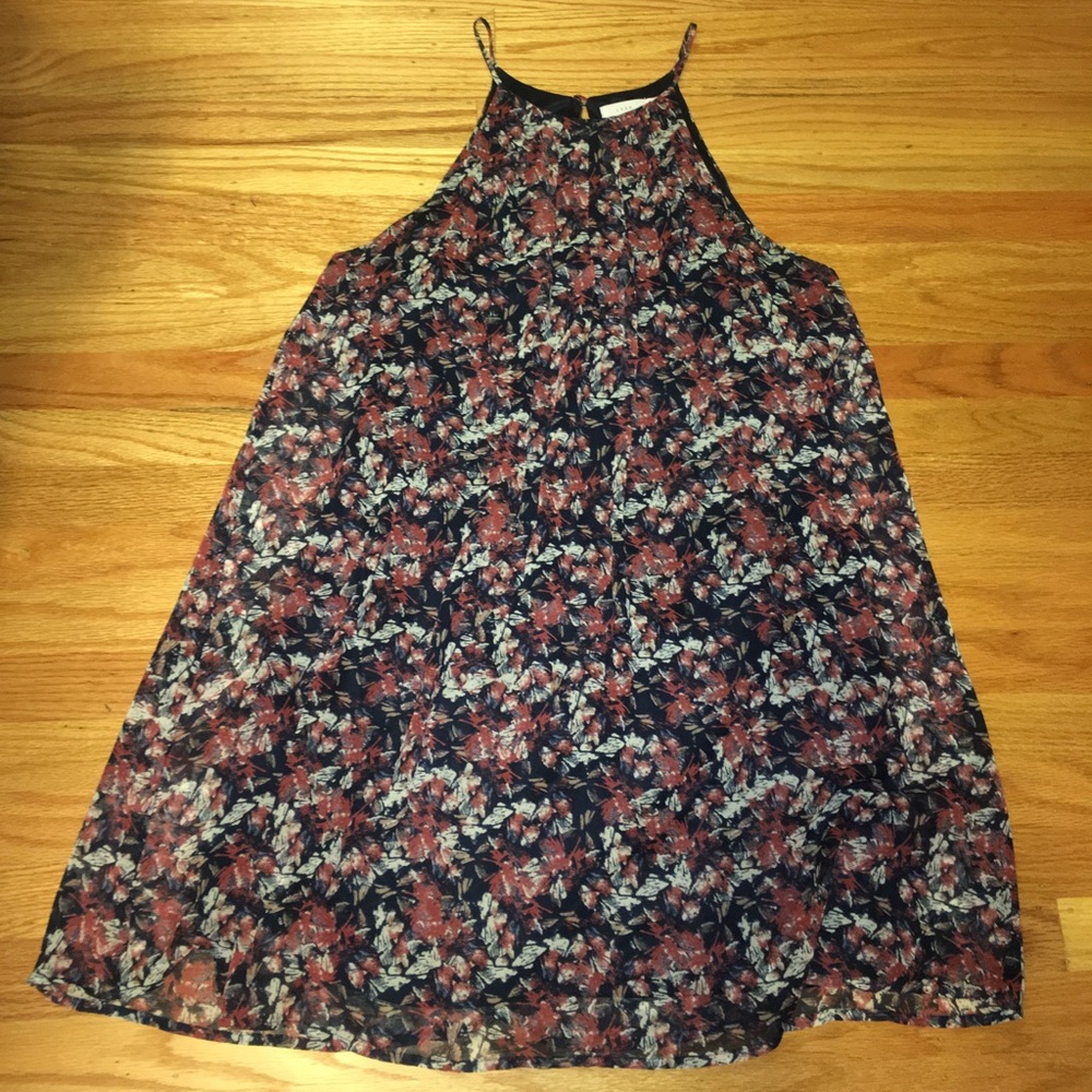 Nordstrom Floral Midi Dress - Black and Red